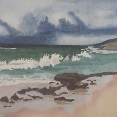 "Seashore Under a Stormy Sky" by Fabienne Blanc – The Vilbil: Your Flagship Immersive Showroom